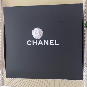 Large authentic Chanel box with paper & ribbon